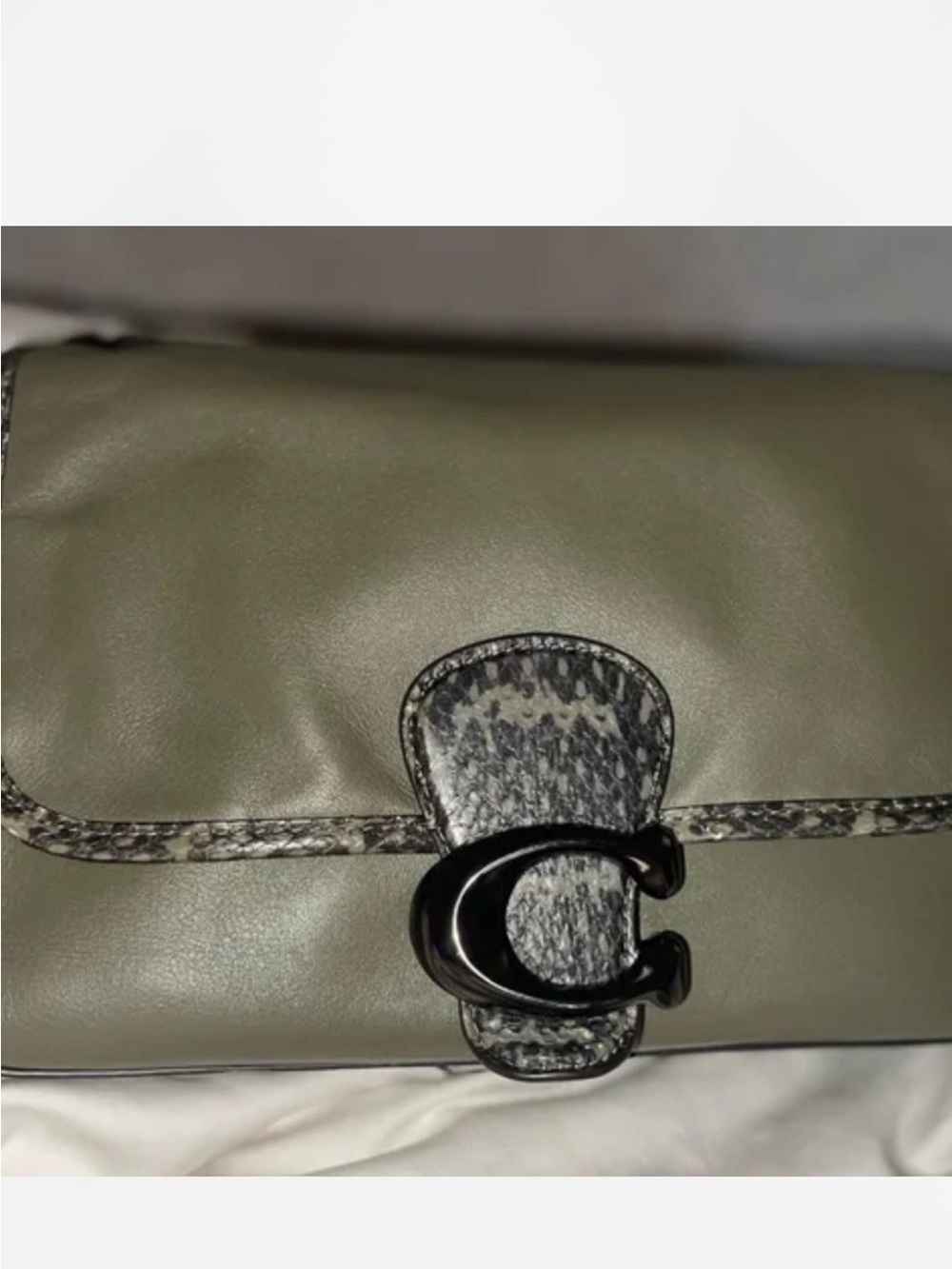 RARE Coach Tabby Soft Leather With Snakeskin Detail Shoulder Bag - Picture 3 of 8